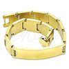 Stainless Steel Solid Bracelet, Greek Key Design, Polished, Golden Finish, 03.114.0342.1.08