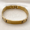 Stainless Steel Solid Bracelet, Greek Key Design, Polished, Golden Finish, 03.114.0342.1.08