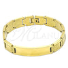 Stainless Steel Solid Bracelet, Greek Key Design, Polished, Golden Finish, 03.114.0342.1.08