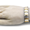 Stainless Steel Solid Bracelet, Polished, Two Tone, 03.114.0284.1.08