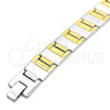 Stainless Steel Solid Bracelet, Polished, Two Tone, 03.114.0284.1.08