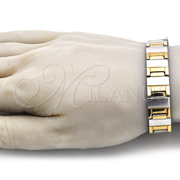 Stainless Steel Bracelet — Solid Bracelet Polished Two Tone 03. 14 MM — alternate product view — SKU 140835 | Acero Inoxidable brazalete — Solid Bracelet pulido Two Tone 03. 14 MM — SKU 140835