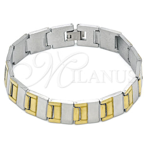 Stainless Steel Bracelet — Solid Bracelet Polished Two Tone 03. 14 MM — main product view — SKU 140835 | Acero Inoxidable brazalete — Solid Bracelet pulido Two Tone 03. 14 MM — SKU 140835