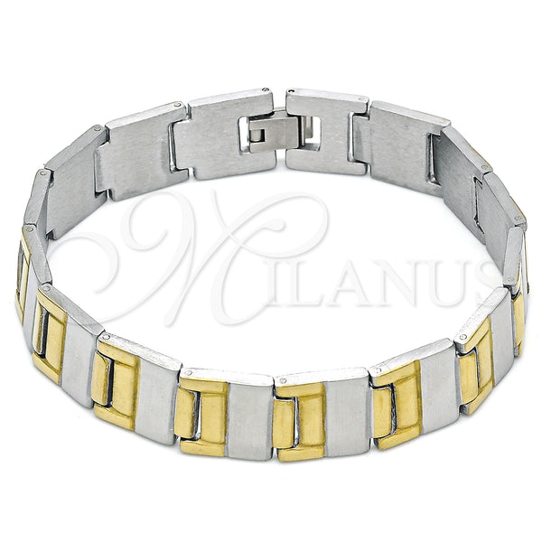 Stainless Steel Bracelet — Solid Bracelet Polished Two Tone 03. 14 MM — main product view — SKU 140835 | Acero Inoxidable brazalete — Solid Bracelet pulido Two Tone 03. 14 MM — SKU 140835