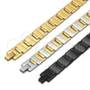Stainless Steel Solid Bracelet, Polished, Two Tone, 03.114.0284.1.08 (14 MM Thickness, 8 Inches Length)