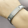Stainless Steel Solid Bracelet, Greek Key Design, Polished, Two Tone, 03.114.0219.3.09