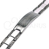 Stainless Steel Solid Bracelet, Greek Key Design, Polished, Two Tone, 03.114.0219.3.09 (14 MM Thickness, 9 Inches Length)