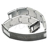 Stainless Steel Solid Bracelet, Greek Key Design, Polished, Two Tone, 03.114.0219.3.09 (14 MM Thickness, 9 Inches Length)
