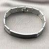 Stainless Steel Solid Bracelet, Greek Key Design, Polished, Two Tone, 03.114.0219.3.09 (14 MM Thickness, 9 Inches Length)