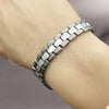 Stainless Steel Solid Bracelet, Greek Key Design, Polished, Two Tone, 03.114.0307.1.08