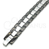 Stainless Steel Solid Bracelet, Greek Key Design, Polished, Two Tone, 03.114.0307.1.08