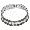 Stainless Steel Solid Bracelet, Greek Key Design, Polished, Two Tone, 03.114.0307.1.08