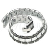 Stainless Steel Solid Bracelet, Greek Key Design, Polished, Two Tone, 03.114.0307.1.08 (13 MM Thickness, 8 Inches Length)