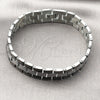 Stainless Steel Solid Bracelet, Greek Key Design, Polished, Two Tone, 03.114.0307.1.08 (13 MM Thickness, 8 Inches Length)