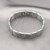 Stainless Steel Solid Bracelet, Greek Key Design, Polished, Two Tone, 03.114.0218.2.09