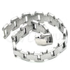 Stainless Steel Solid Bracelet, Polished, Steel Finish, 03.114.0300.2.09 (14 MM Thickness, 9 Inches Length)