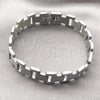 Stainless Steel Solid Bracelet, Polished, Steel Finish, 03.114.0300.2.09 (14 MM Thickness, 9 Inches Length)