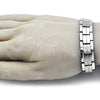 Stainless Steel Solid Bracelet, Polished, Steel Finish, 03.114.0256.3.09 (14 MM Thickness, 9 Inches Length)