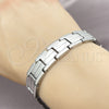 Stainless Steel Solid Bracelet, Polished, Steel Finish, 03.114.0256.3.09 (14 MM Thickness, 9 Inches Length)