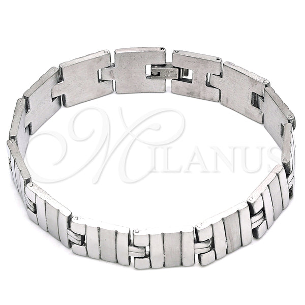 Stainless Steel Solid Bracelet, Polished, Steel Finish, 03.114.0257.2.09