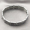 Stainless Steel Solid Bracelet, Polished, Steel Finish, 03.114.0257.2.09 (13 MM Thickness, 9 Inches Length)
