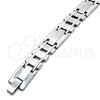 Stainless Steel Solid Bracelet, Polished, Steel Finish, 03.114.0311.2.09 (12 MM Thickness, 9 Inches Length)