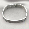 Stainless Steel Solid Bracelet, Greek Key Design, Polished, Steel Finish, 03.114.0342.3.08 (12 MM Thickness, 8 Inches Length)