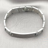 Stainless Steel Solid Bracelet, Greek Key Design, Polished, Steel Finish, 03.114.0342.3.08 (12 MM Thickness, 8 Inches Length)
