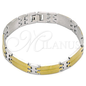 Stainless Steel Bracelet — Solid Bracelet Polished Two Tone 03. 12 MM — main product view — SKU 140881 | Acero Inoxidable brazalete — Solid Bracelet pulido Two Tone 03. 12 MM — SKU 140881