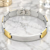 Stainless Steel Solid Bracelet, Polished, Two Tone, 03.114.0370.1.08 (12 MM Thickness, 8 Inches Length)