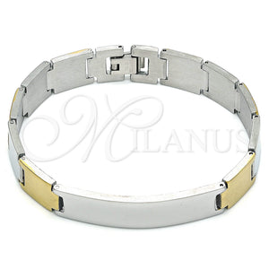 Stainless Steel Bracelet — Solid Bracelet Polished Two Tone 03. 12 MM — main product view — SKU 140894 | Acero Inoxidable brazalete — Solid Bracelet pulido Two Tone 03. 12 MM — SKU 140894