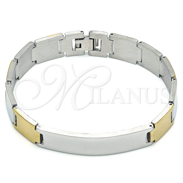 Stainless Steel Bracelet — Solid Bracelet Polished Two Tone 03. 12 MM — main product view — SKU 140894 | Acero Inoxidable brazalete — Solid Bracelet pulido Two Tone 03. 12 MM — SKU 140894