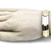 Stainless Steel Solid Bracelet, Polished, Two Tone, 03.114.0371.09 (14 MM Thickness, 9 Inches Length)