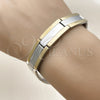 Stainless Steel Solid Bracelet, Polished, Two Tone, 03.114.0371.09 (14 MM Thickness, 9 Inches Length)