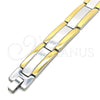 Stainless Steel Solid Bracelet, Polished, Two Tone, 03.114.0371.09 (14 MM Thickness, 9 Inches Length)