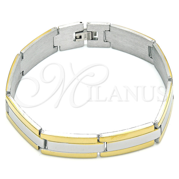 Stainless Steel Bracelet — Solid Bracelet Polished Two Tone 03. 14 MM — main product view — SKU 140895 | Acero Inoxidable brazalete — Solid Bracelet pulido Two Tone 03. 14 MM — SKU 140895