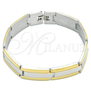 Stainless Steel Bracelet — Solid Bracelet Polished Two Tone 03. 14 MM — main product view — SKU 140895 | Acero Inoxidable brazalete — Solid Bracelet pulido Two Tone 03. 14 MM — SKU 140895