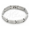 Stainless Steel Solid Bracelet, Polished, Steel Finish, 03.114.0371.1.09 (14 MM Thickness, 9 Inches Length)
