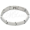 Stainless Steel Solid Bracelet, Polished, Steel Finish, 03.114.0371.1.09 (14 MM Thickness, 9 Inches Length)