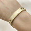 Stainless Steel Solid Bracelet, Polished, Golden Finish, 03.114.0373.08 (12 MM Thickness, 8 Inches Length)