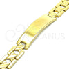 Stainless Steel Solid Bracelet, Polished, Golden Finish, 03.114.0373.08 (12 MM Thickness, 8 Inches Length)
