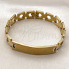 Stainless Steel Solid Bracelet, Polished, Golden Finish, 03.114.0373.08 (12 MM Thickness, 8 Inches Length)