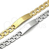 Stainless Steel Solid Bracelet, Polished, Golden Finish, 03.114.0373.08 (12 MM Thickness, 8 Inches Length)