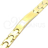 Stainless Steel Solid Bracelet, Polished, Golden Finish, 03.114.0374.09 (10 MM Thickness, 9 Inches Length)