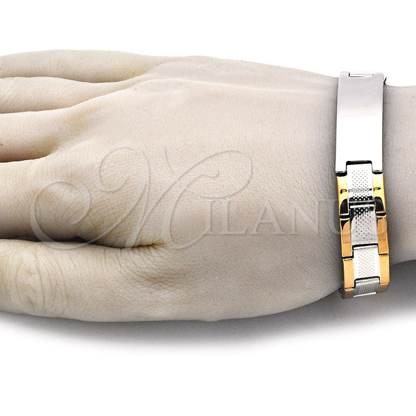 Stainless Steel Bracelet — Solid Bracelet Polished Two Tone 03. 13 MM — alternate product view — SKU 140907 | Acero Inoxidable brazalete — Solid Bracelet pulido Two Tone 03. 13 MM — SKU 140907