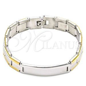 Stainless Steel Bracelet — Solid Bracelet Polished Two Tone 03. 13 MM — main product view — SKU 140907 | Acero Inoxidable brazalete — Solid Bracelet pulido Two Tone 03. 13 MM — SKU 140907