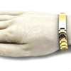 Stainless Steel Solid Bracelet, Polished, Golden Finish, 03.114.0380.1.08 (12 MM Thickness, 8 Inches Length)