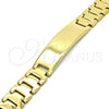Stainless Steel Solid Bracelet, Polished, Golden Finish, 03.114.0380.1.08 (12 MM Thickness, 8 Inches Length)