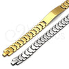 Stainless Steel Solid Bracelet, Polished, Golden Finish, 03.114.0380.1.08 (12 MM Thickness, 8 Inches Length)