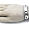 Stainless Steel Solid Bracelet, Polished, Steel Finish, 03.114.0381.2.08 (12 MM Thickness, 8 Inches Length)